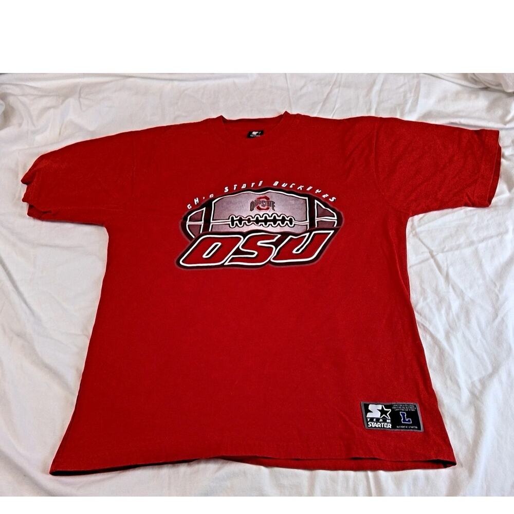VTG Starter Ohio State Buckeyes Football Tee Large Red OSU NCAA